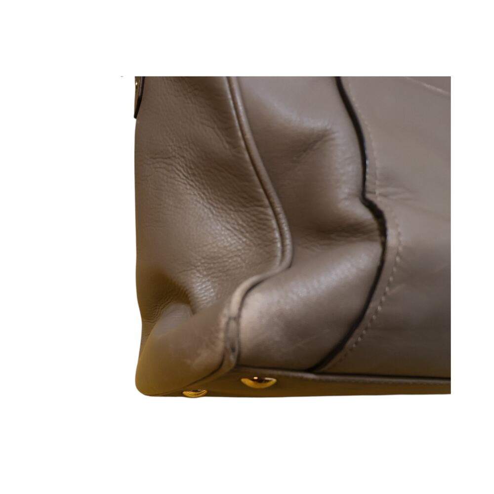 Coach School Bag Taupe Leather Satchel Tote Bag Gold Hardware Distressed AS IS - Picture 10 of 16